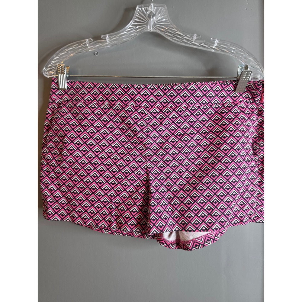 Express Pink Geometric Diamond Print Side Zip Shorts Size 8